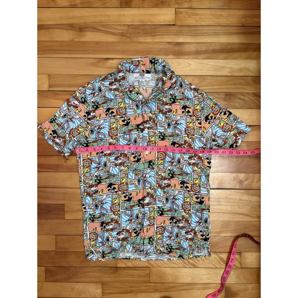 Looney Tunes “What’s Up Doc?” Comic Strip Button-Down Shirt - Men’s Size S - Picture 4 of 8